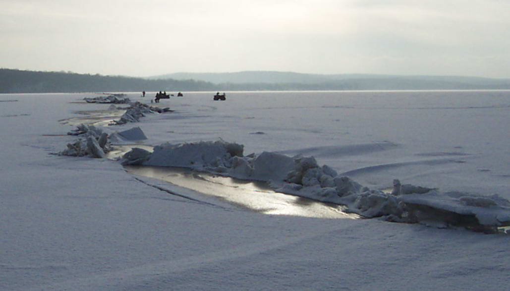 Lake Ice Pressure Ridges